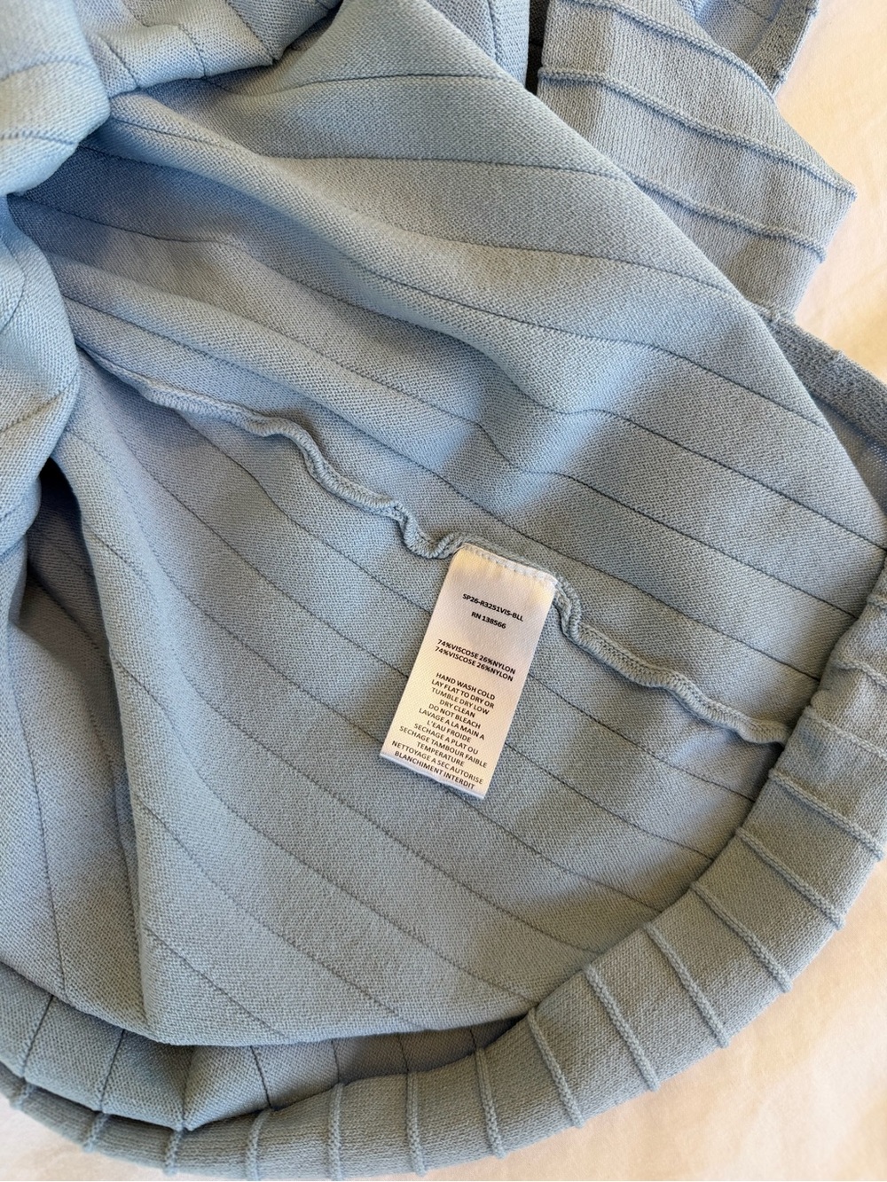 SOLID & STRIPED Solglio Strapless Ribbed Baby Blue Summer Maxi Dress - Picture 6 of 6